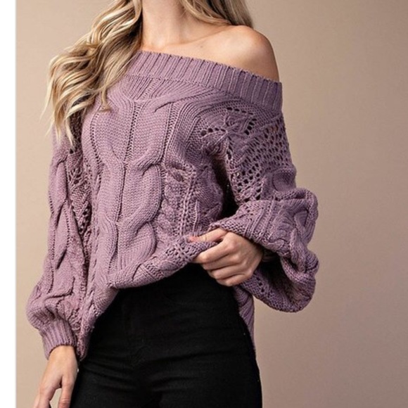 💥FINAL PRICE💥Purple Cable Knit Sweater - Picture 3 of 3